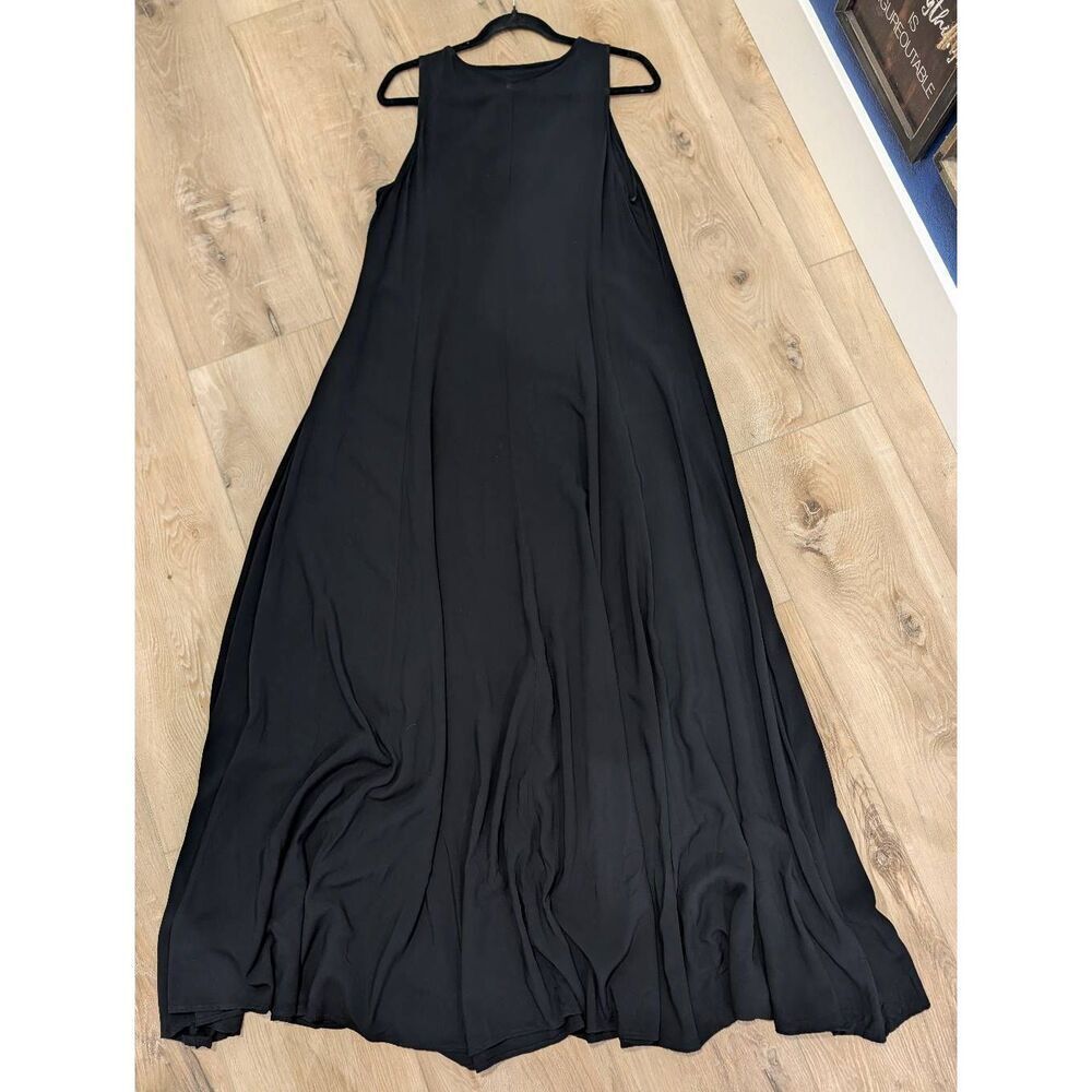 Torrid Black Lace Up Challis Trapeze Maxi Dress 00 Large Boho Gypsy Festival - Picture 9 of 16